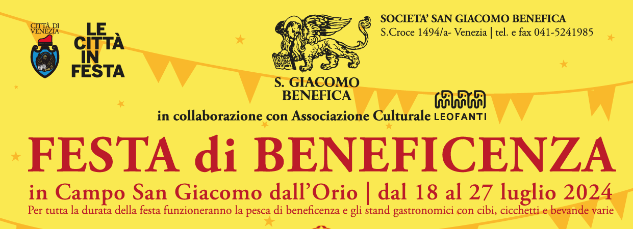 Locandina Festa di beneficenza in campo S. Giacomo dall'Orio 2025