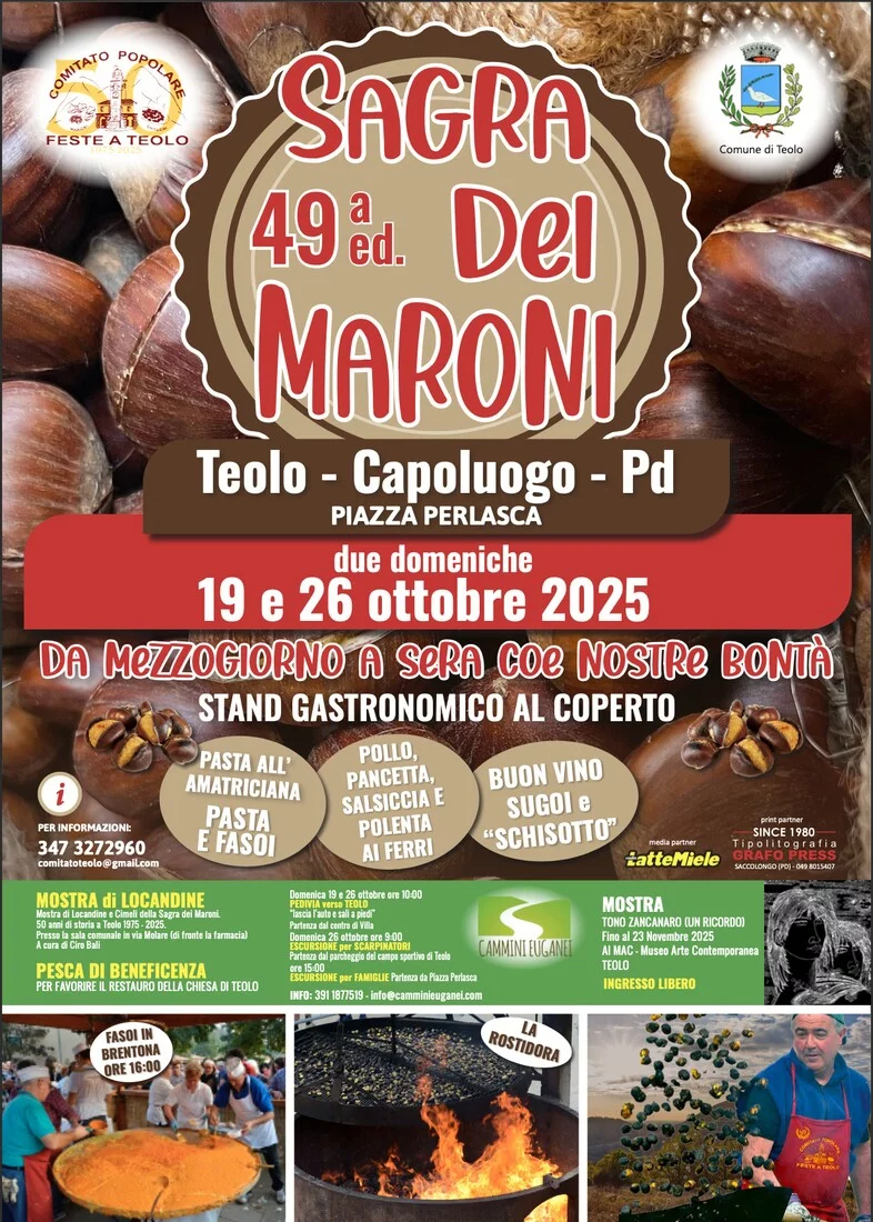 Locandina 49ª edizione della Sagra dei Maroni (castagne) - 2025