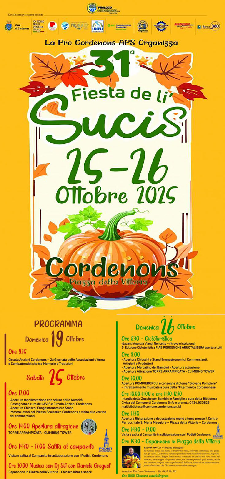 Locandina Edizione 2025 della Festa delle Zucche di Cordenons