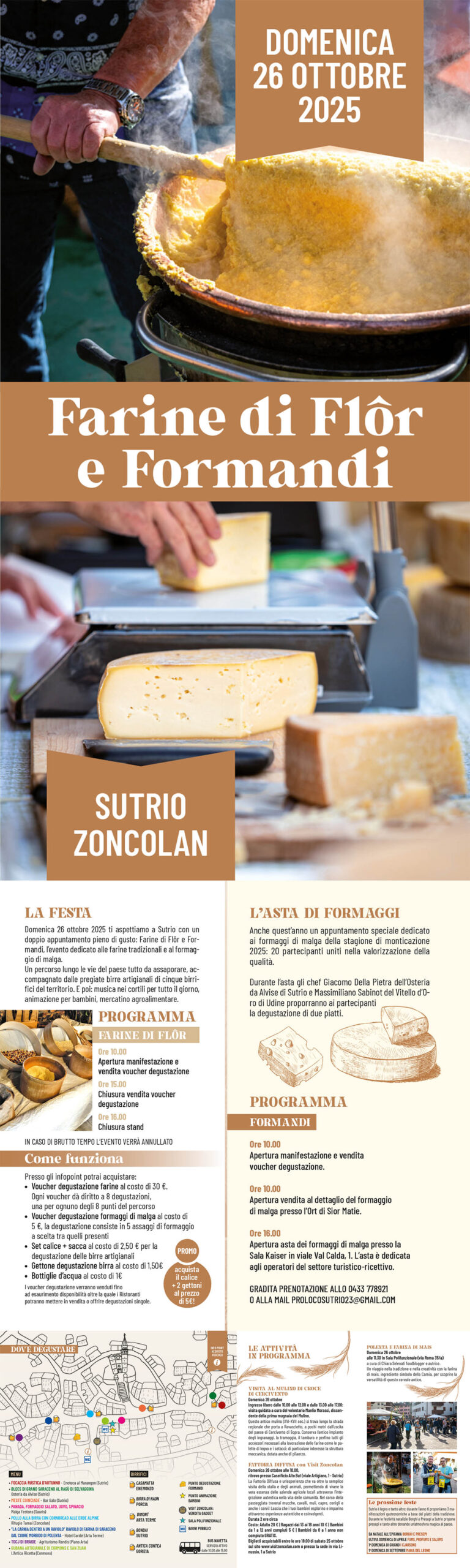 Locandina Festa delle Farine e dei Formaggi di Malga a Sutrio 2025