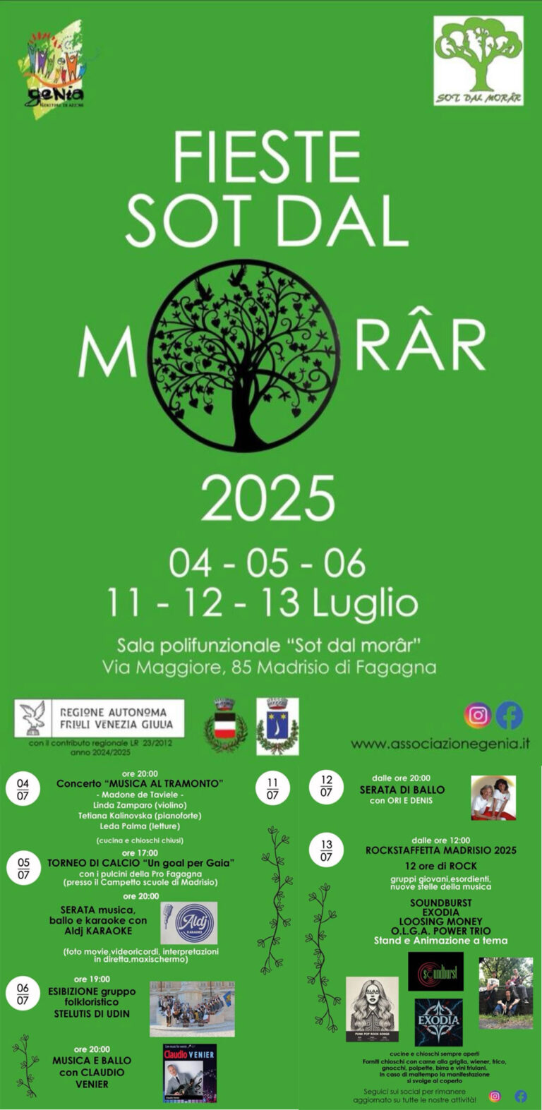 Locandina Fieste Sot dal Morâr 2025