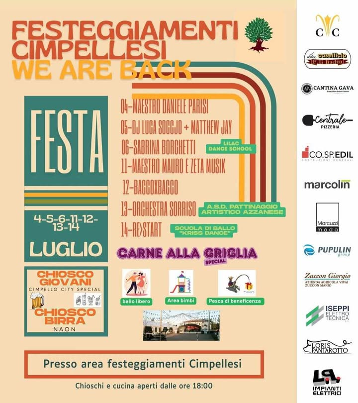 Locandina Il ritorno dei Festeggiamenti Cimpellesi, edizione 2025