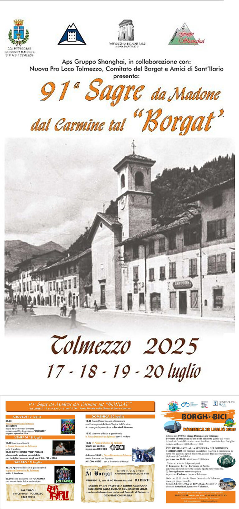 Locandina 91ª Sagre da Madone dal Carmine tal Borgat