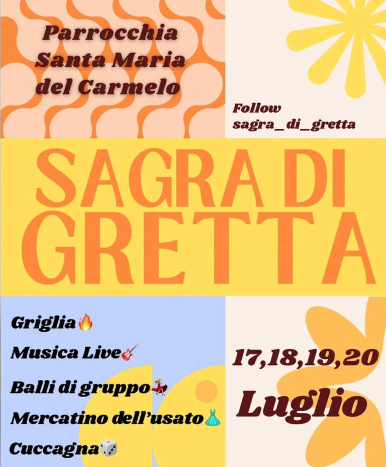 Locandina Edizione 2025 di Festa della Madonna del Carmelo (Sagra di Gretta)