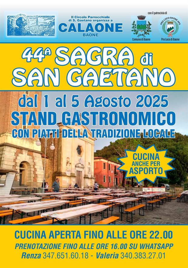 Locandina 44ª Sagra di San Gaetano a Calaone - 2025